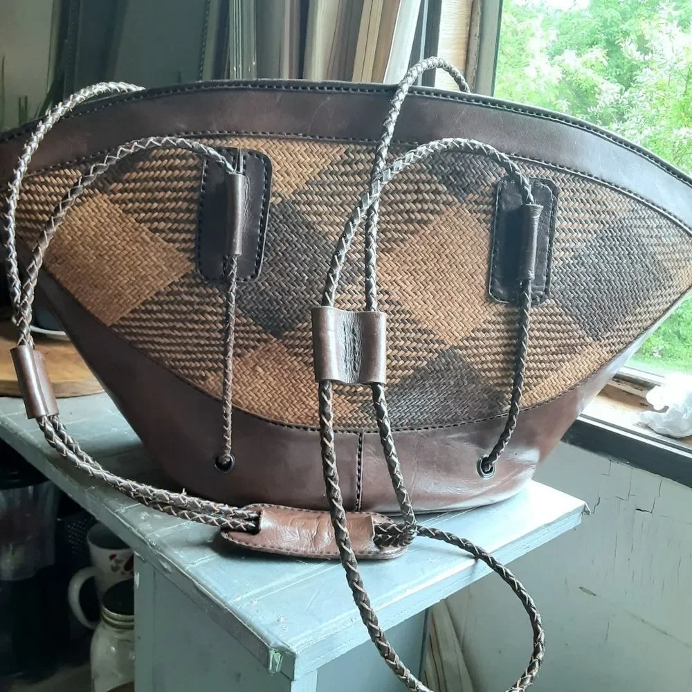 Vintage Inge Christopher Large Indonesian Leather Handbag